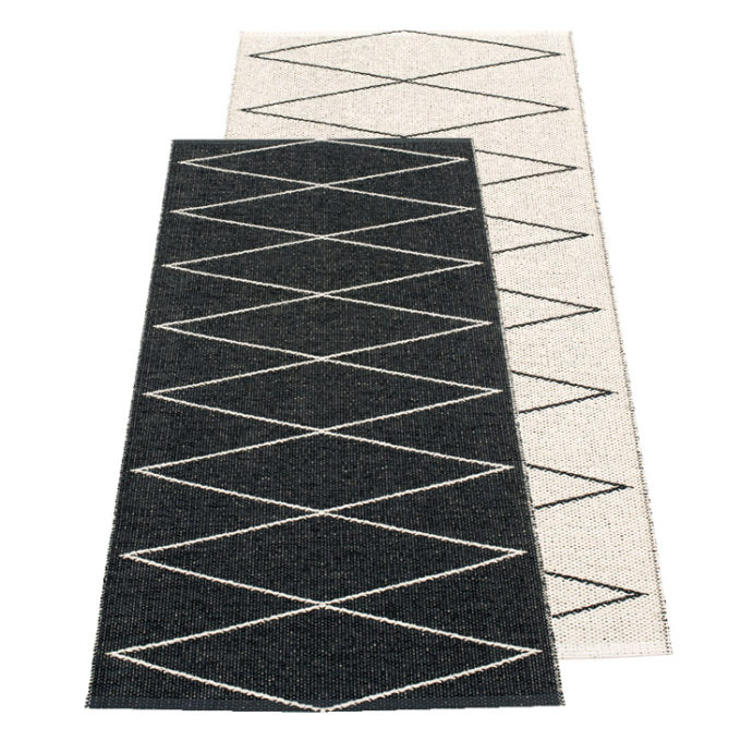 Pappelina Kunststoffläufer und Teppich MAX - black-vanilla, 180 x 260 cm