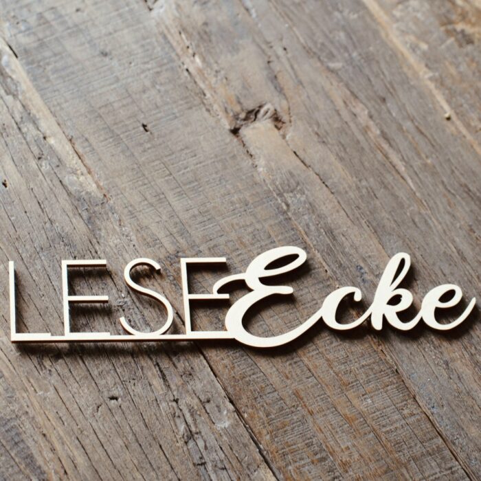 a+g leseecke Schriftzüge in Lasercut aus Holz – Bild 3