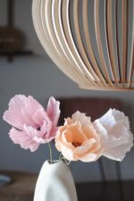 Papierblume Frieda 3 Blüten Lachs-Rose – Bild 10