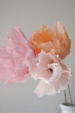 Papierblume Frieda 3 Blüten Lachs-Rose – Bild 2