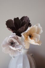 Papierblume Frieda 3 Blüten Creme-Birke – Bild 4