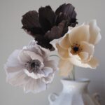 Papierblume Frieda 3 Blüten Creme-Birke