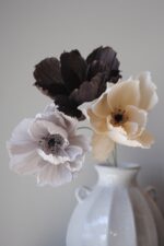 Papierblume Frieda 3 Blüten Creme-Birke