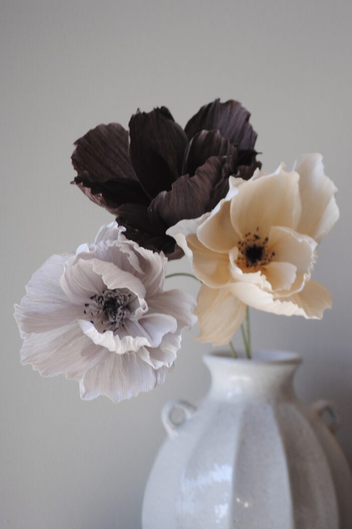 IMG_6144 Papierblume Frieda 3 Blüten Creme-Birke – Bild 1