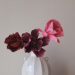 Papierblume Frieda 3 Blüten Kirsche - Bordeaux