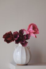 Papierblume Frieda 3 Blüten Kirsche - Bordeaux