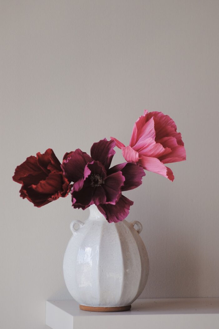 IMG_6167 Papierblume Frieda 3 Blüten Kirsche - Bordeaux – Bild 1