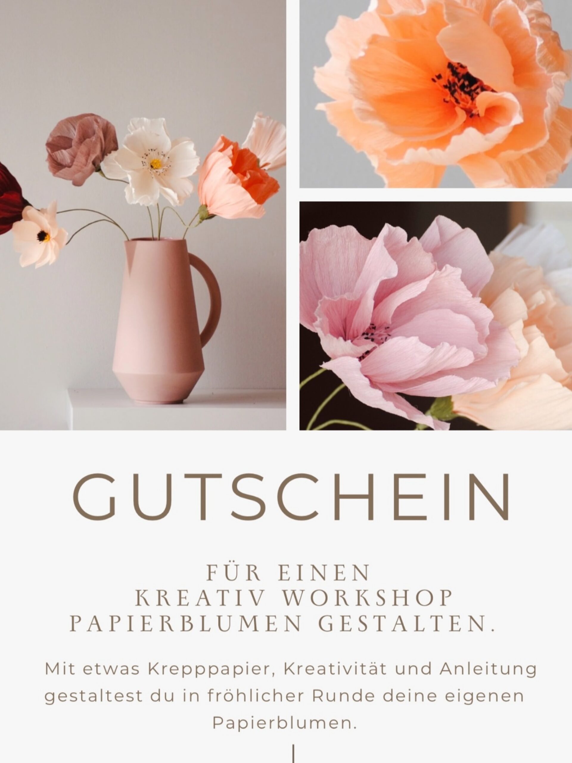 Gutschein für Papierblumen Workshop
