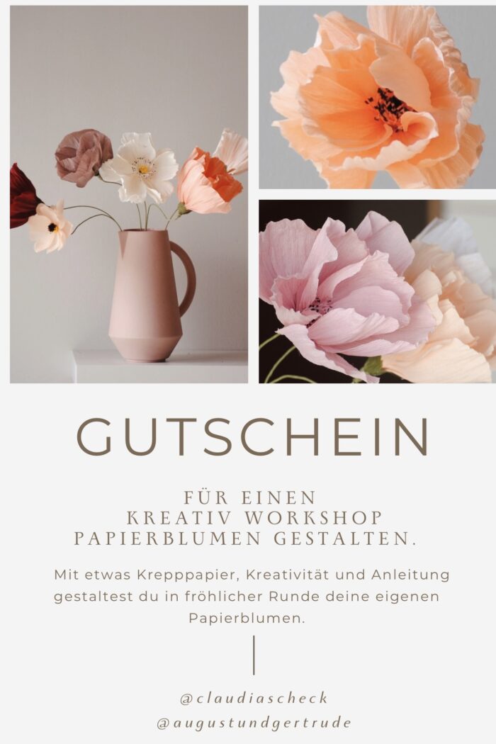 Gutschein Workshop Papierblumen