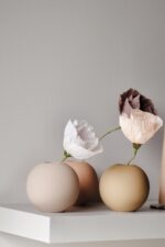 Papierblumen Merle 3 Blüten Lachs - Birke – Bild 3