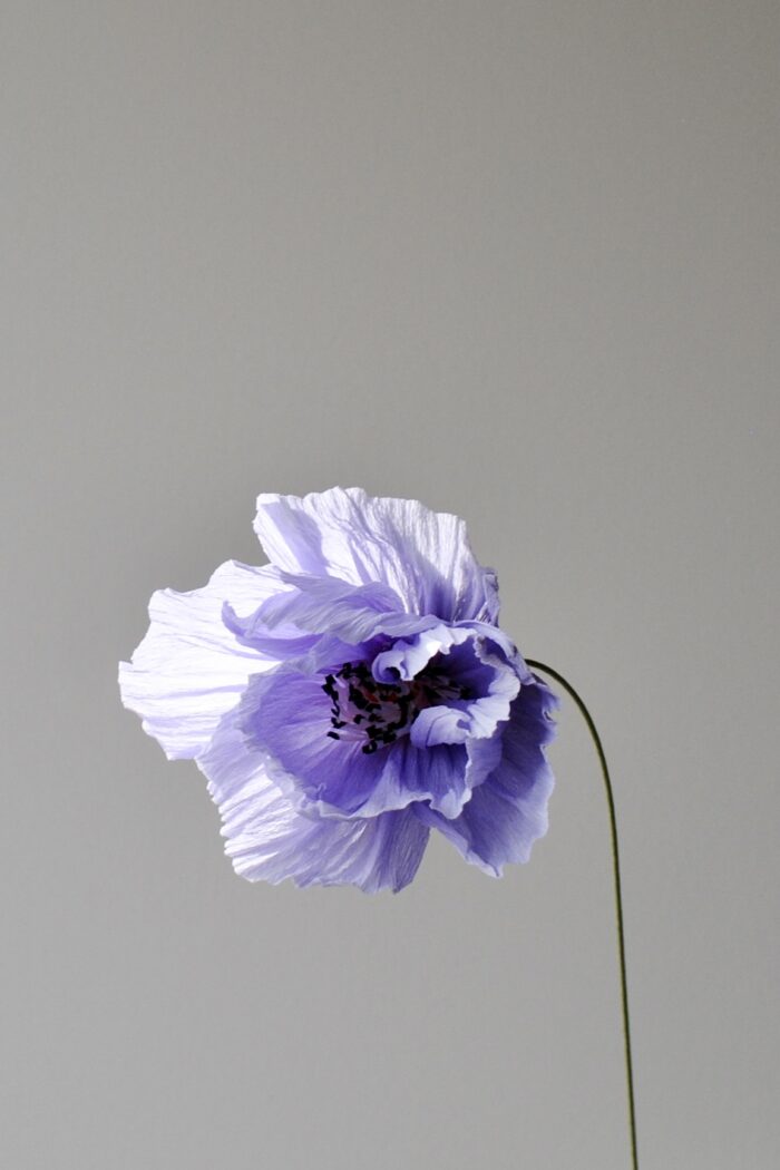 Papierblume Frieda 3 Blüten Zitronengelb - Flieder – Bild 6