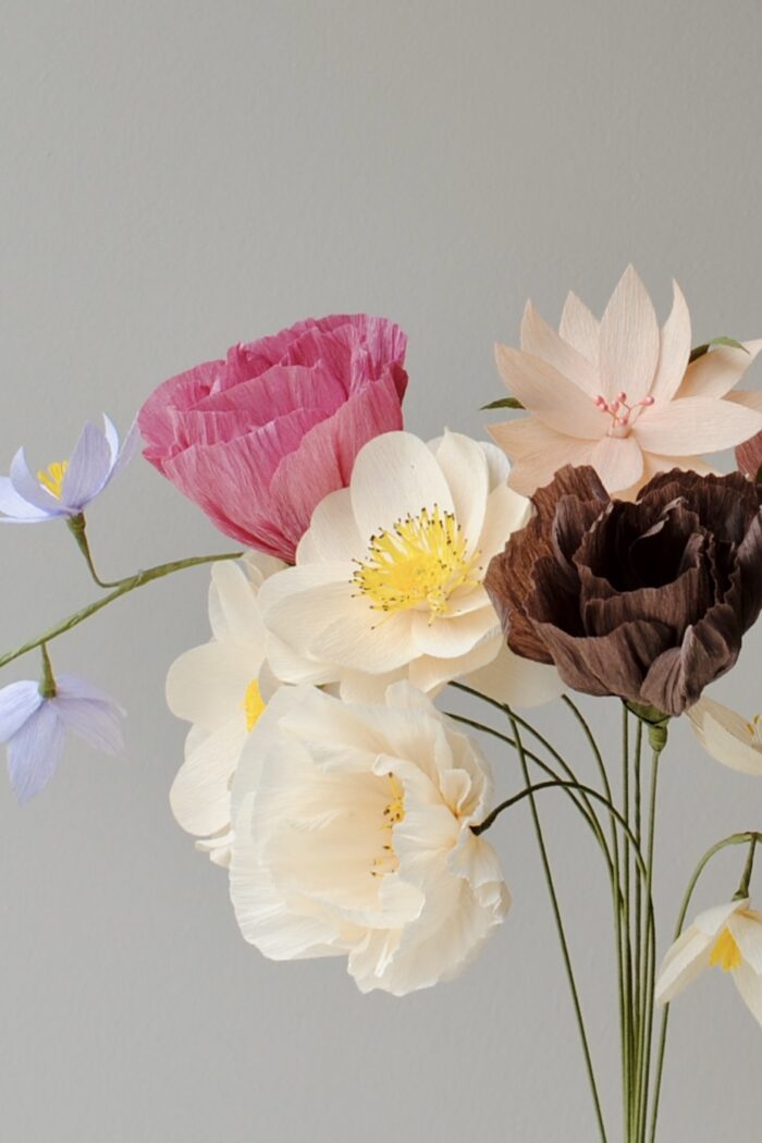 Papierblumen Strauss Alva 9 Blüten – Bild 8