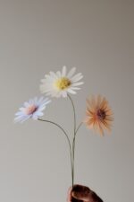 Papierblume Marga 3 Blüten creme lachs flieder
