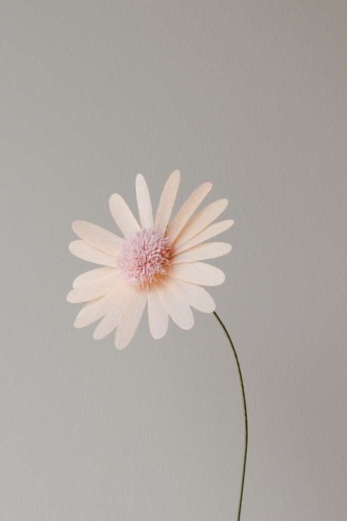 Papierblume Marga 3 Blüten creme lachs flieder – Bild 7