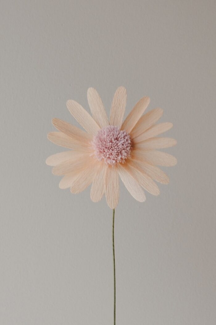Papierblume Marga 3 Blüten creme lachs flieder – Bild 6