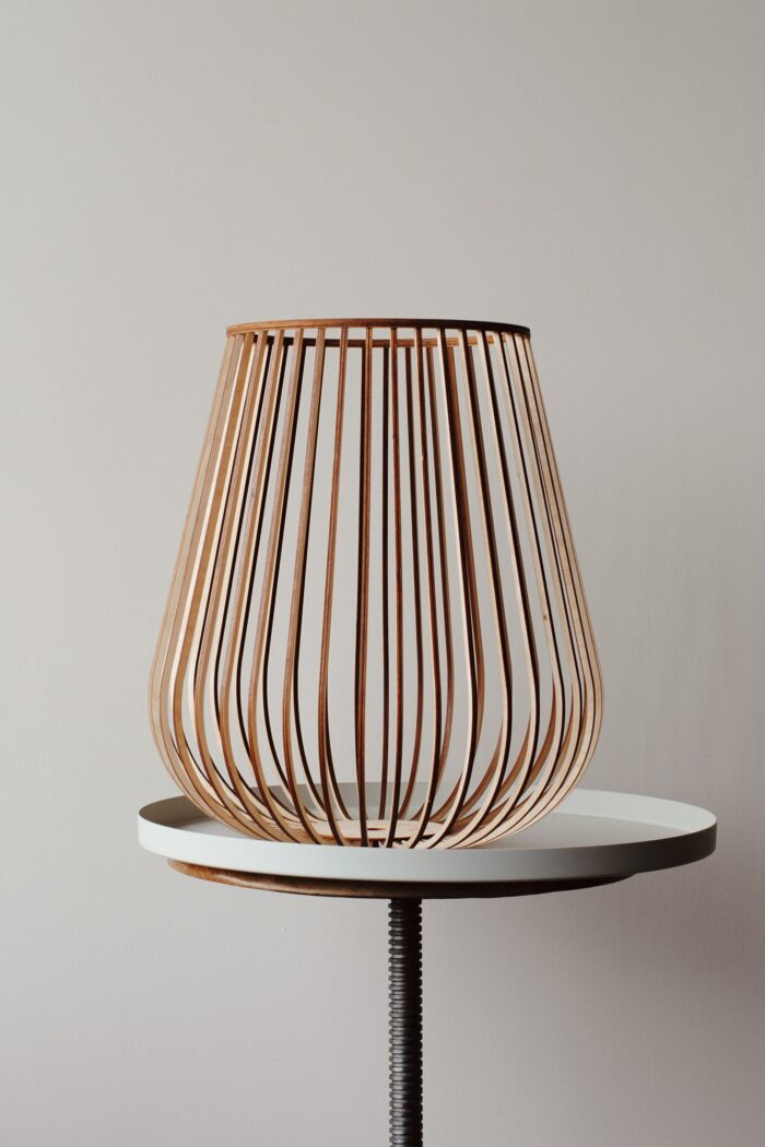 Windlicht aus Holz - Handgefertigtes Windlicht oder Dekokorb aus Holzlamellen - 3 Größen – Bild 7