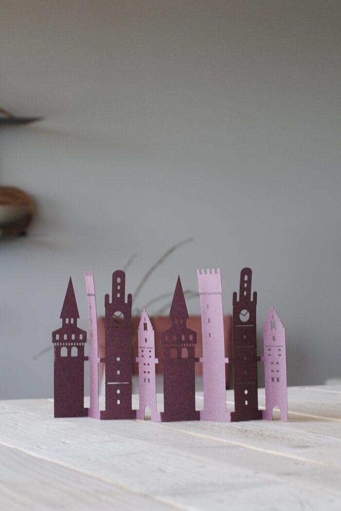 Türme Leporello aus Papier violett – Bild 4